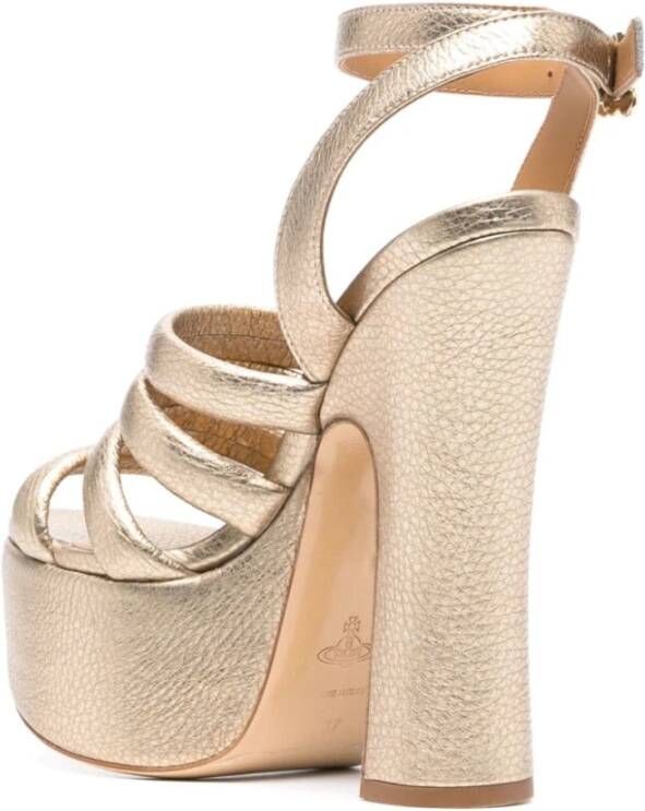 Vivienne Westwood Gouden Strappy Platform Sandalen Beige Dames