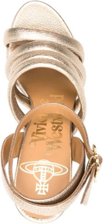 Vivienne Westwood Gouden Strappy Platform Sandalen Beige Dames