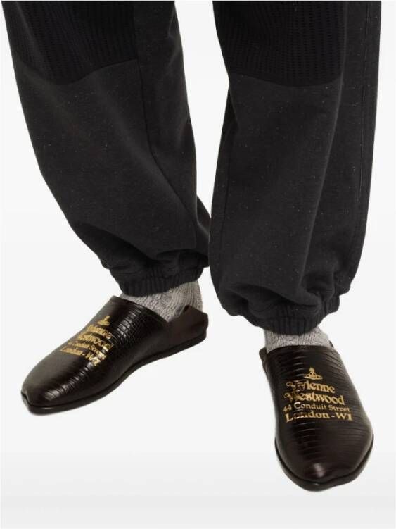 Vivienne Westwood Krokodil-Effect Leren Platte Schoenen