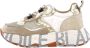 Voile blanche Sneakers met contraststiksels en logo Beige Dames - Thumbnail 17