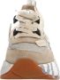 Voile blanche Sneakers met contraststiksels en logo Beige Dames - Thumbnail 19