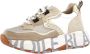 Voile blanche Sneakers met contraststiksels en logo Beige Dames - Thumbnail 20