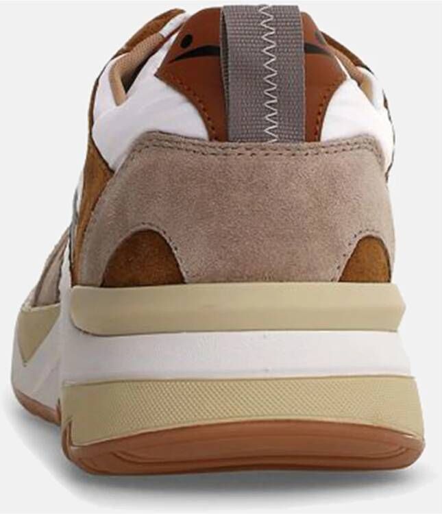 Voile blanche Beige Sneakers met Suède en Leer Multicolor Heren