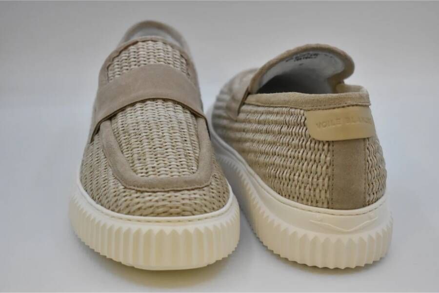 Voile Blanche Beige Suède Mocassins