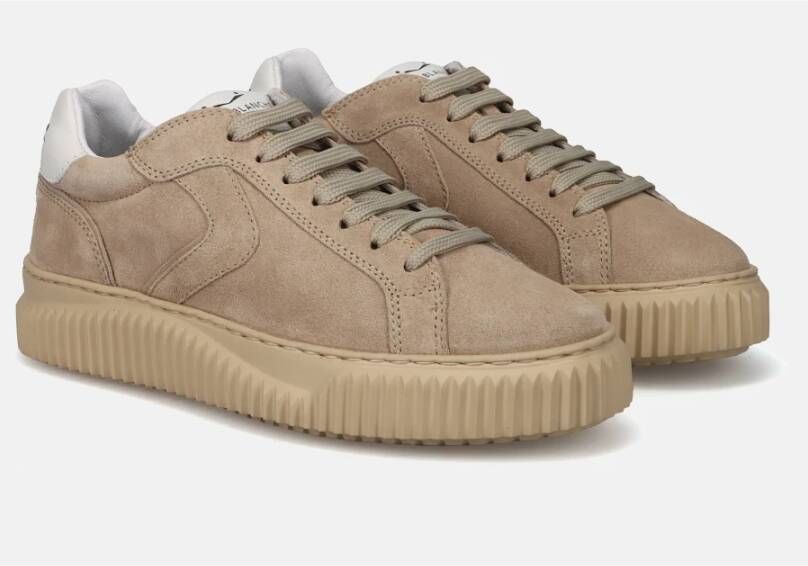 Voile blanche Beige Tennis Sneakers Vintage Stijl Beige Dames