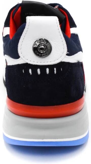 Voile blanche Blauwe Sneakers met Leren en Stoffen Voering Blauw Heren