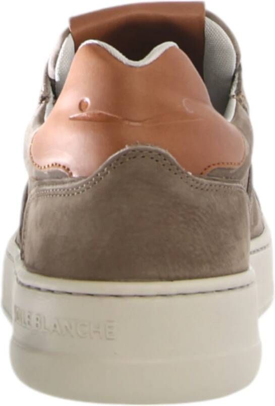 Voile blanche Bruine Leren Sneakers Layton Stijl Brown Heren