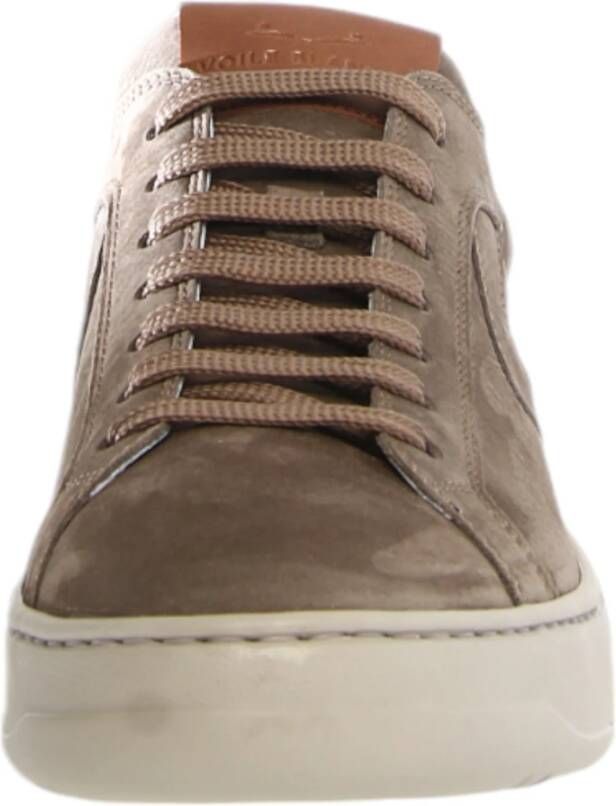Voile blanche Bruine Leren Sneakers Layton Stijl Brown Heren