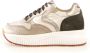 Voile blanche Low-Top Sneakers Luxurious Leather And Suede Sneakers With Gold Acc in beige - Thumbnail 3