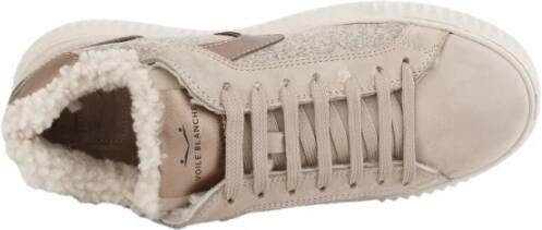Voile Blanche Grijze Sneakers Leder Textiel Mix