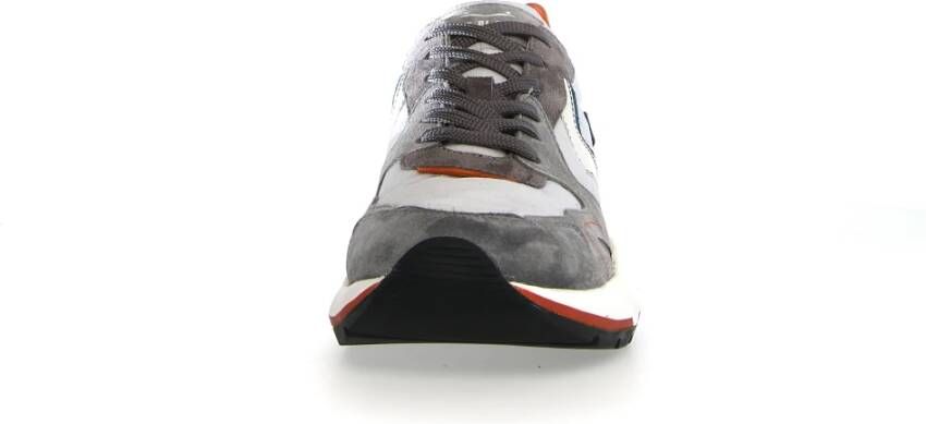 Voile blanche Grijze Sneakers Sportief Ontwerp Leren Inzetstukken Multicolor Heren