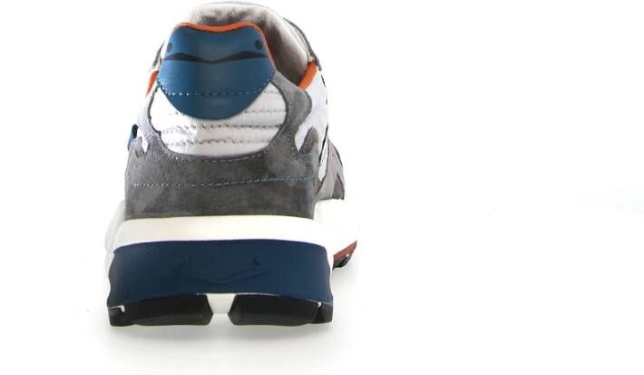 Voile blanche Grijze Sneakers Sportief Ontwerp Leren Inzetstukken Multicolor Heren
