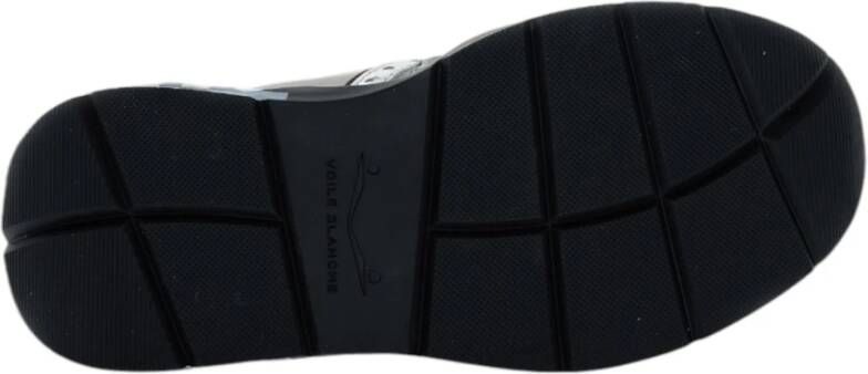 Voile Blanche Grijze Suède Gelamineerde Sneakers Moderne Stijl