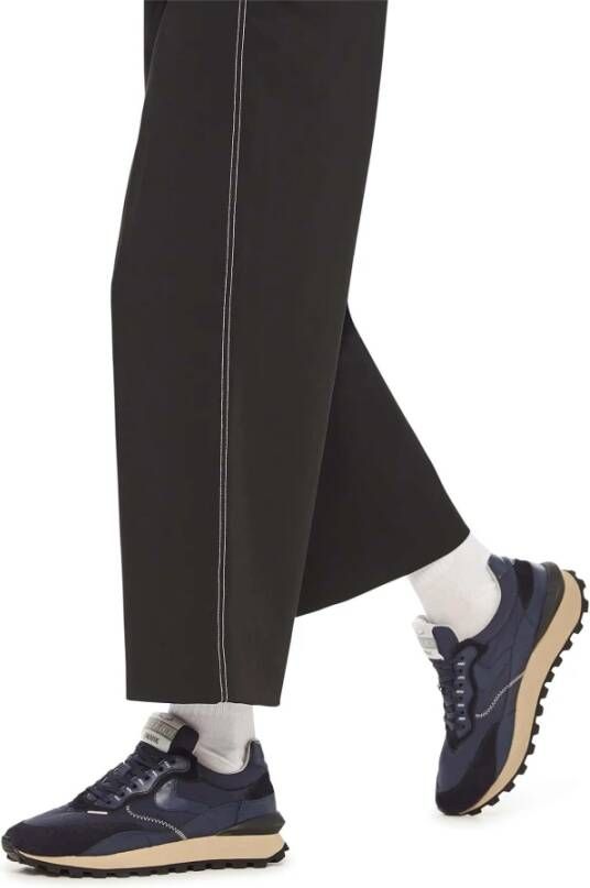 Voile blanche Leather and fabric sneakers Qwark Hype MAN Blue Heren
