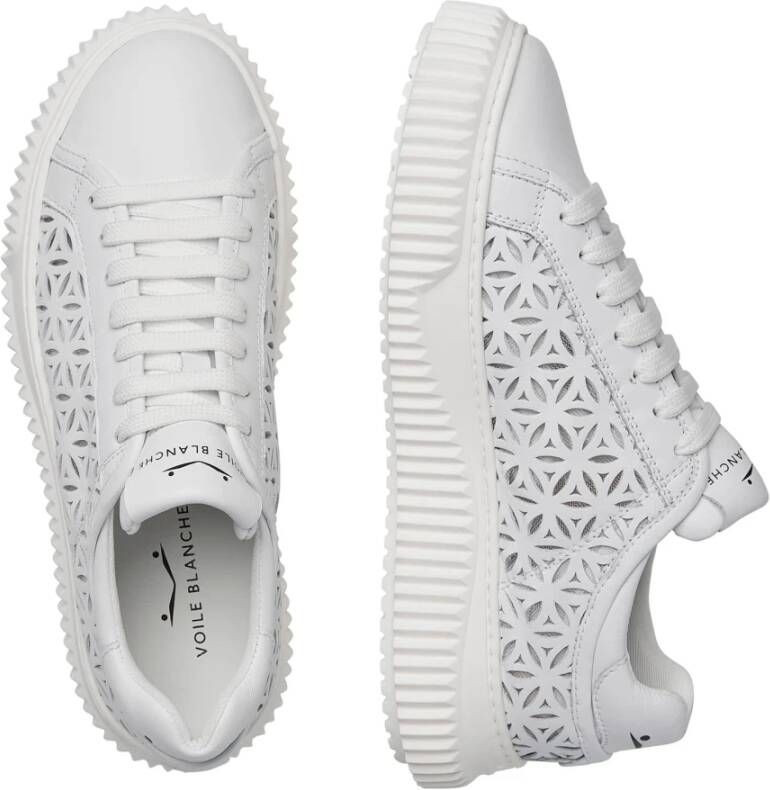 Voile blanche Leather sneakers Herika Perforated White Dames