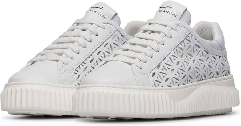 Voile blanche Leather sneakers Herika Perforated White Dames