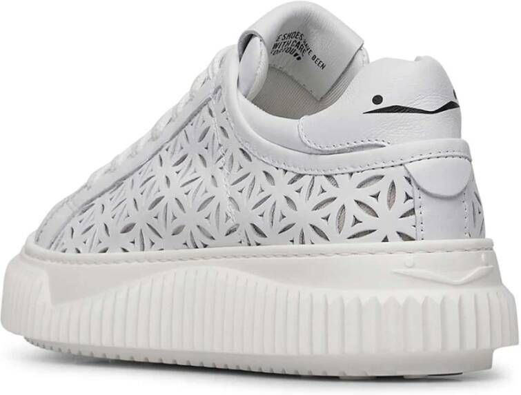 Voile blanche Leather sneakers Herika Perforated White Dames