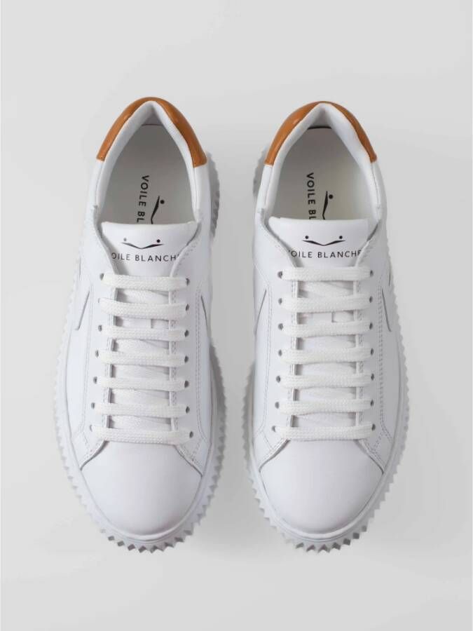 Voile blanche Metallic Kalfsleren Sneakers White Dames