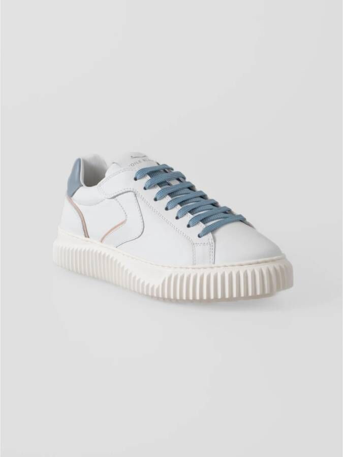 Voile blanche Metallic Kalfsleren Sneakers White Dames