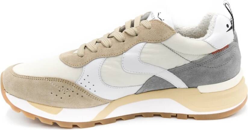 Voile blanche Leren en stoffen sneakers voor heren Beige Heren