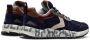 Voile blanche Sportschoenen Navy Burgundy Leer Stof 4 cm Hak Blauw Heren - Thumbnail 4