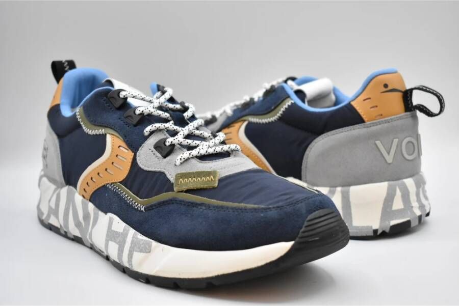 Voile blanche Blauwe Lage Veterschoenen Blauw Heren