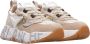 Voile blanche Sneakers met contraststiksels en logo Beige Dames - Thumbnail 5