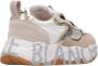 Voile blanche Sneakers met contraststiksels en logo Beige Dames - Thumbnail 6