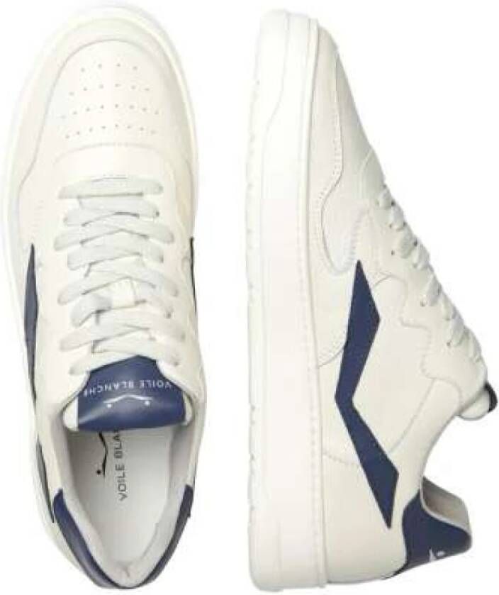 Voile blanche Dust-Navy Leren Sneakers voor Heren Wit Heren
