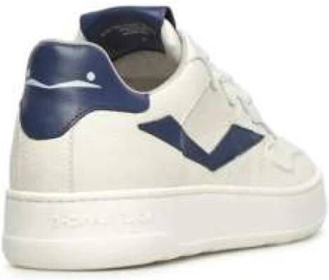 Voile blanche Dust-Navy Leren Sneakers voor Heren Wit Heren