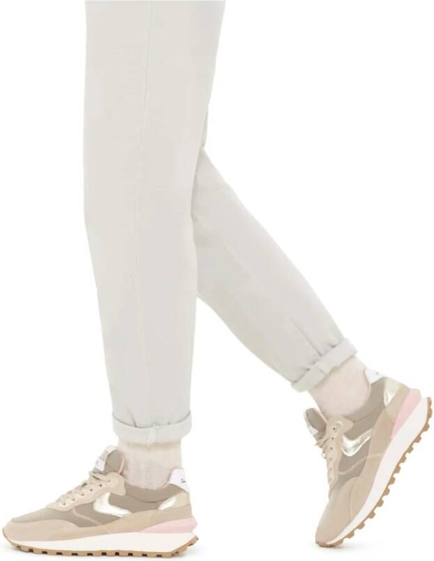 Voile blanche Suede and fabric sneakers Qwark Hype Woman Beige Dames