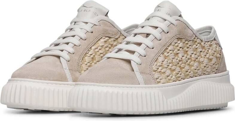 Voile blanche Suede and raffia sneakers Maiorca Flat Beige Dames