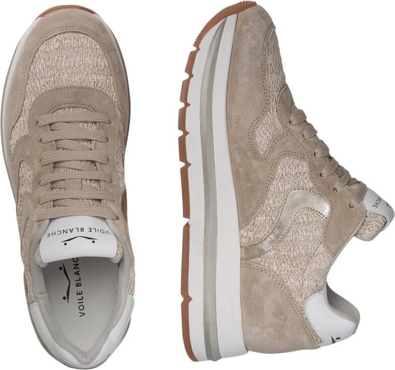 Voile blanche Suede and raffia sneakers Maran Beige Dames