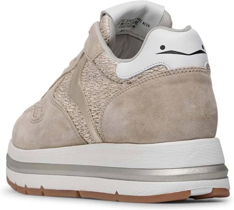 Voile blanche Suede and raffia sneakers Maran Beige Dames