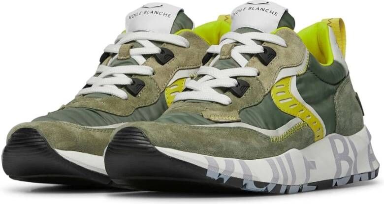 Voile blanche Suede and technical fabric sneakers Club01. Green Heren