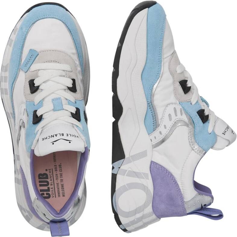 Voile blanche Suede and technical fabric sneakers Club105. Blue Dames