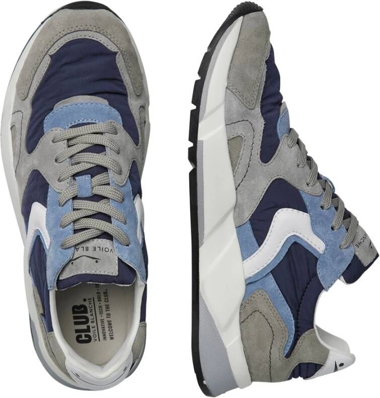 Voile blanche Suede and technical fabric sneakers Club19. Blue Heren