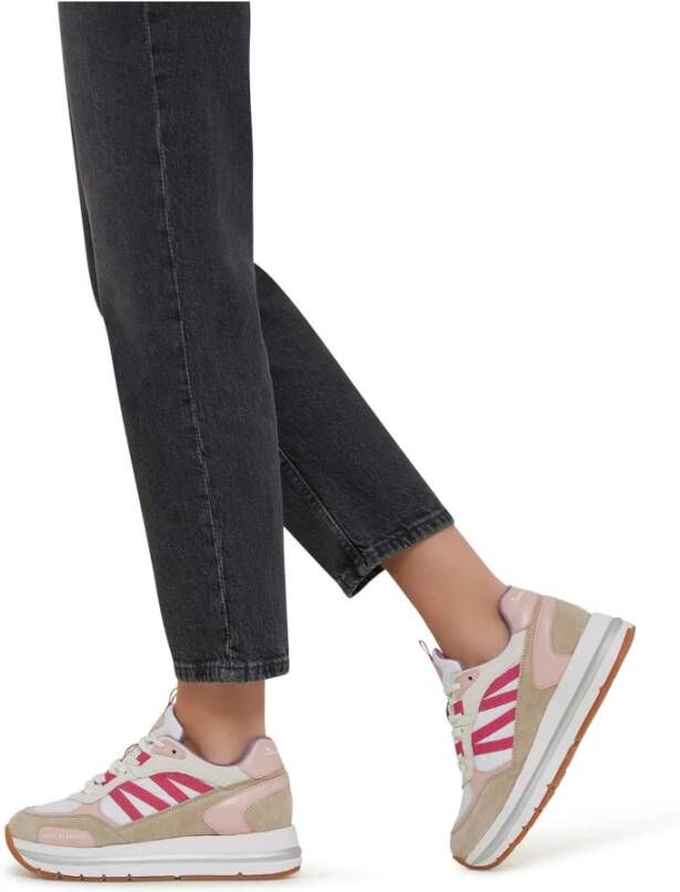 Voile blanche Suede and technical fabric sneakers Daisy Pink Dames