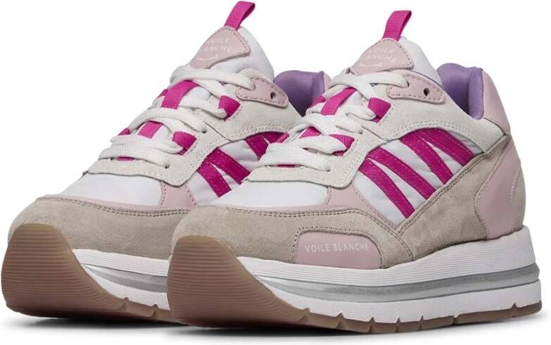 Voile blanche Suede and technical fabric sneakers Daisy Pink Dames