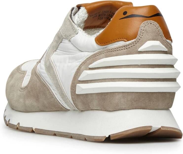 Voile blanche Suede and technical fabric sneakers Liam Power Beige Heren