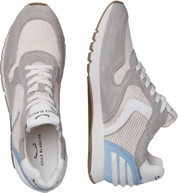 Voile blanche Suede and technical fabric sneakers Liam Power Mesh Gray Heren