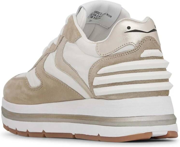Voile blanche Suede and technical fabric sneakers Maran Power Beige Dames