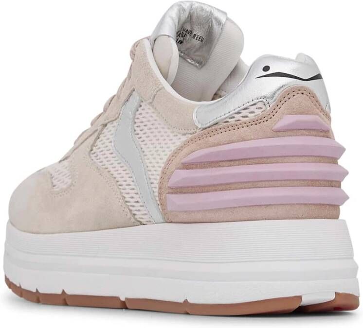 Voile blanche Suede and technical fabric sneakers Maran Power Mesh Pink Dames