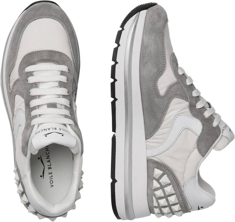 Voile blanche Suede and technical fabric sneakers Maran S Gray Dames