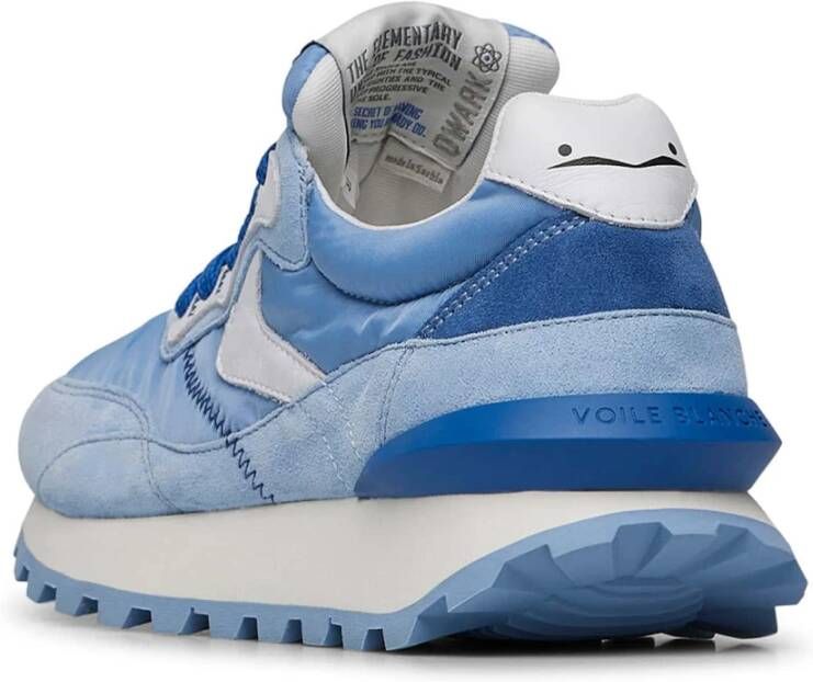 Voile blanche Suede and technical fabric sneakers Qwark Hype Woman Blue Dames