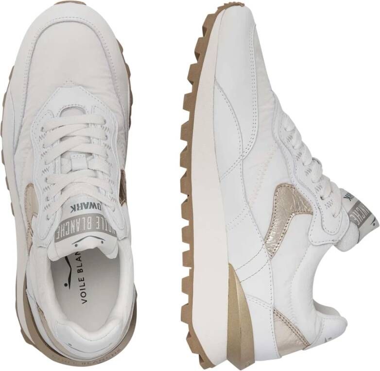 Voile blanche Suede and technical fabric sneakers Qwark Hype Woman White Dames