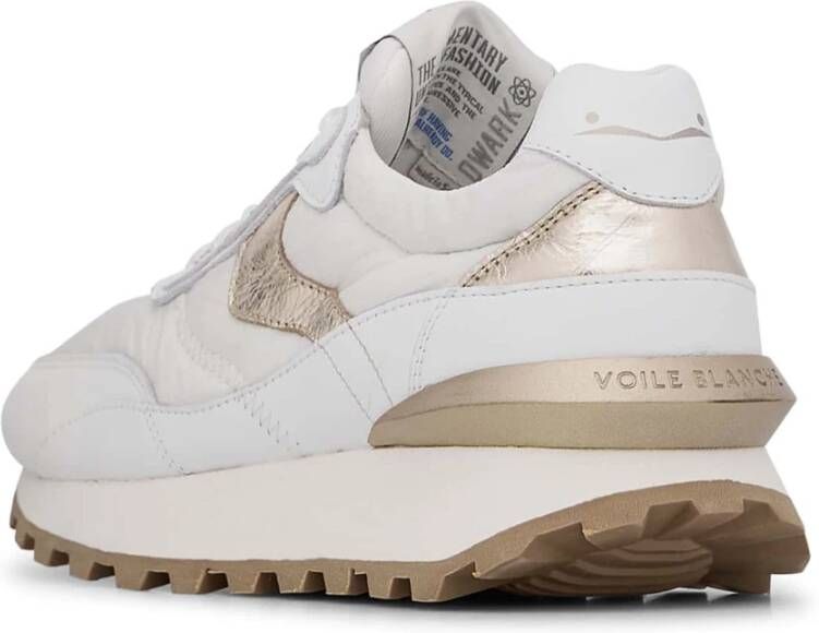 Voile blanche Suede and technical fabric sneakers Qwark Hype Woman White Dames