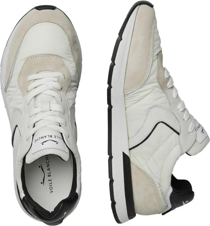 Voile blanche Suede and technical fabric sneakers Storm 015 MAN White Heren