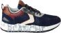 Voile blanche Sportschoenen Navy Burgundy Leer Stof 4 cm Hak Blauw Heren - Thumbnail 3