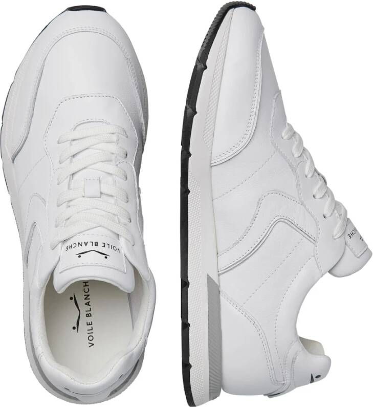 Voile blanche Vintage-geïnspireerde leren sneakers Storm 015 MAN White Heren